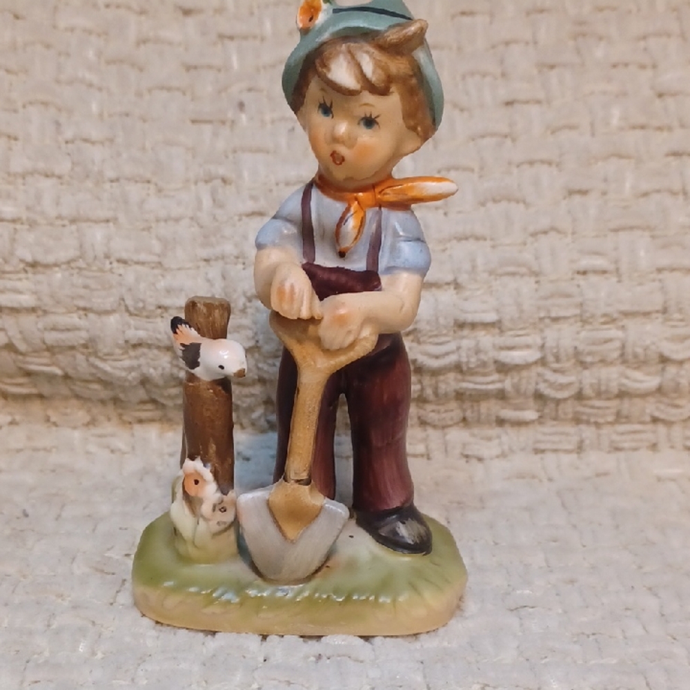 Vintage Hand Painted Boy Figurine
